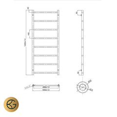 towel rail radiator bronze  1200mm x 500mm