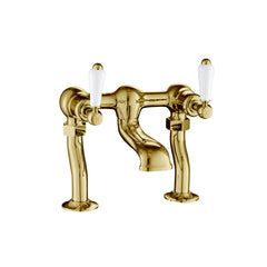 brushed brass bath filler mixer tap