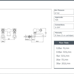 traditional bath filler technical drawing