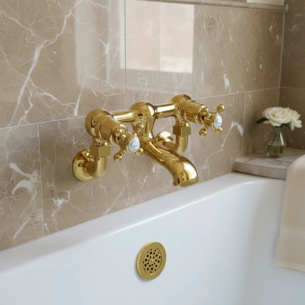 Traditional Bath Filler Tap with Crosshead Handles