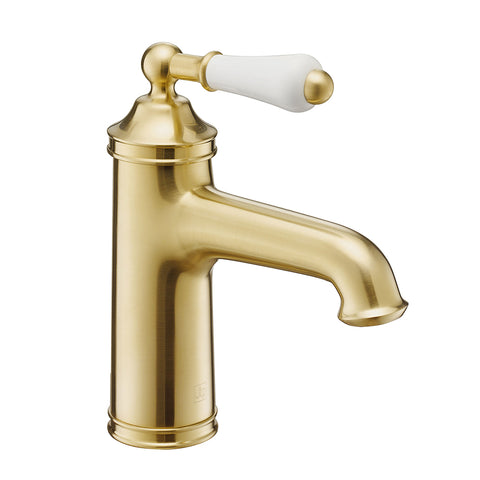 Traditional brushed brass mono single basin tap