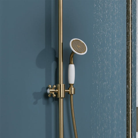 traditional brushed gold concealed thermostatic shower