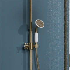 traditional brushed gold concealed thermostatic shower