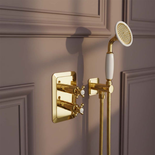 traditional concealed shower valve - Gold 