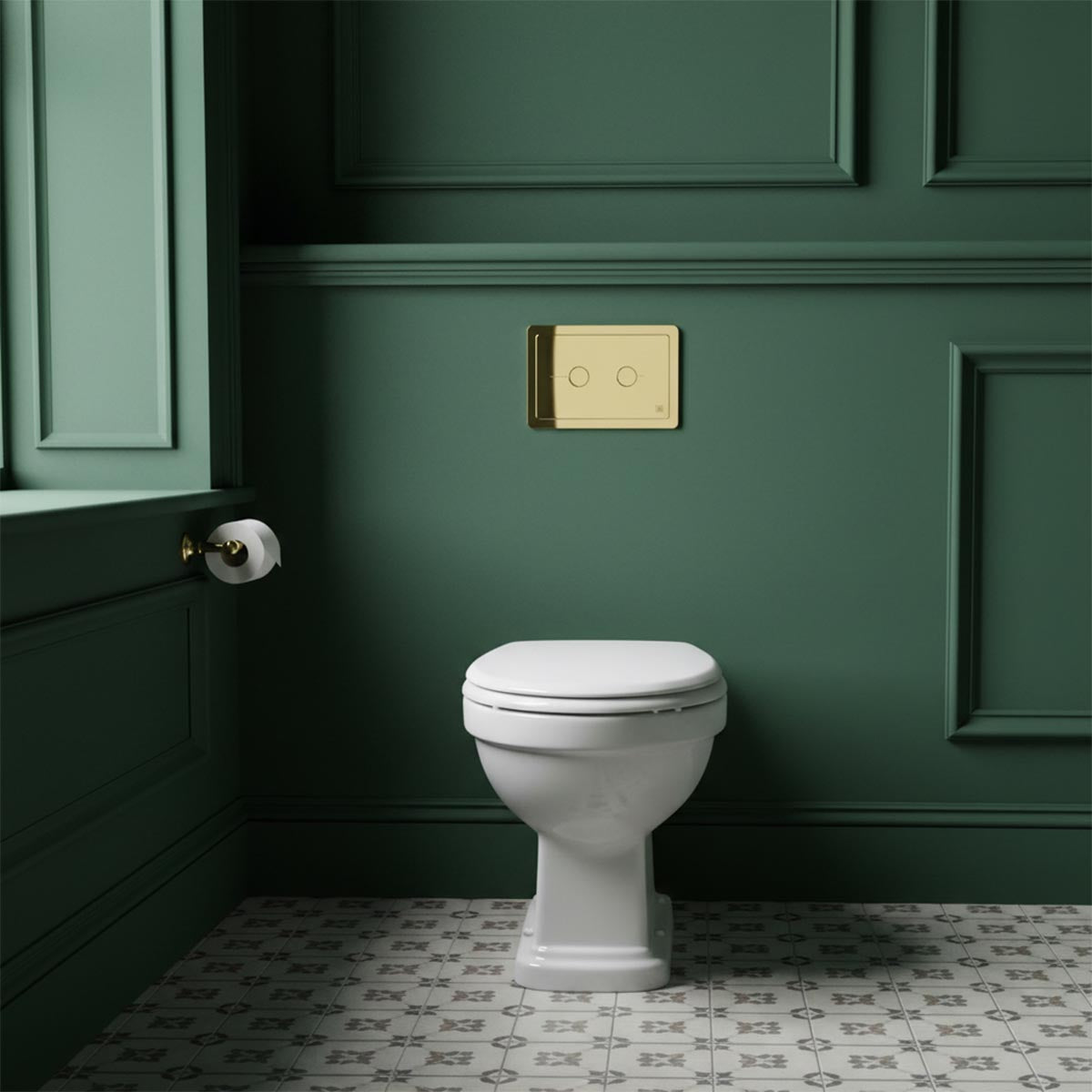 traditional toilet dual flush plate - gold