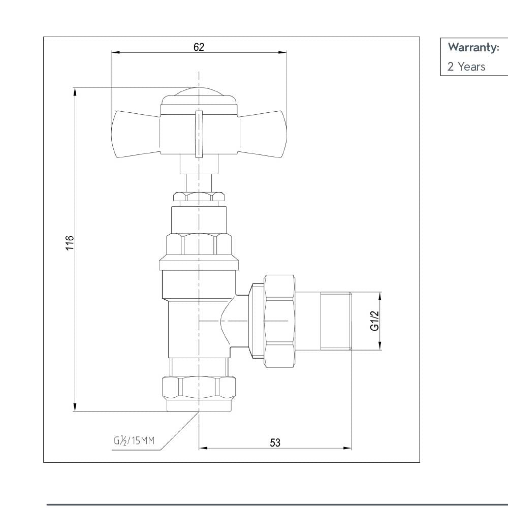 Brushed brass towel rail valves