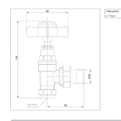 Brushed brass towel rail valves