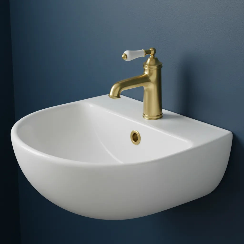 Traditional Single Lever Basin Mixer Tap with Click Clack Waste