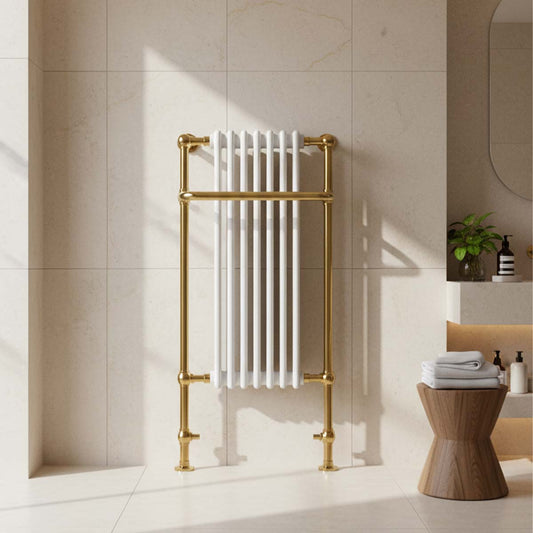 vintage gold heated towel rail