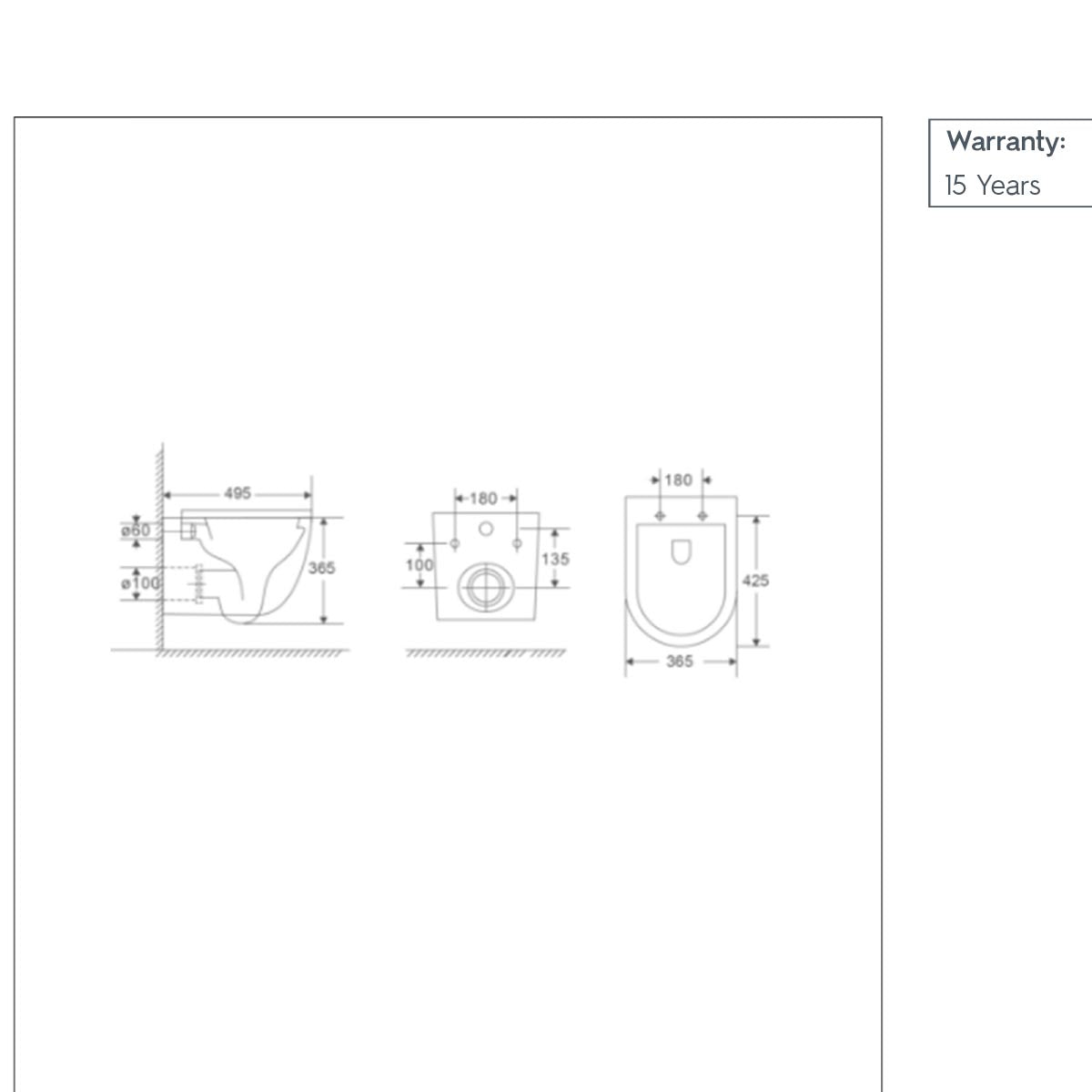 wall hung toilet technical specification