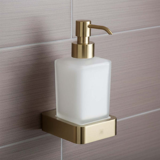 Square Soap Dispenser - brushed brass 