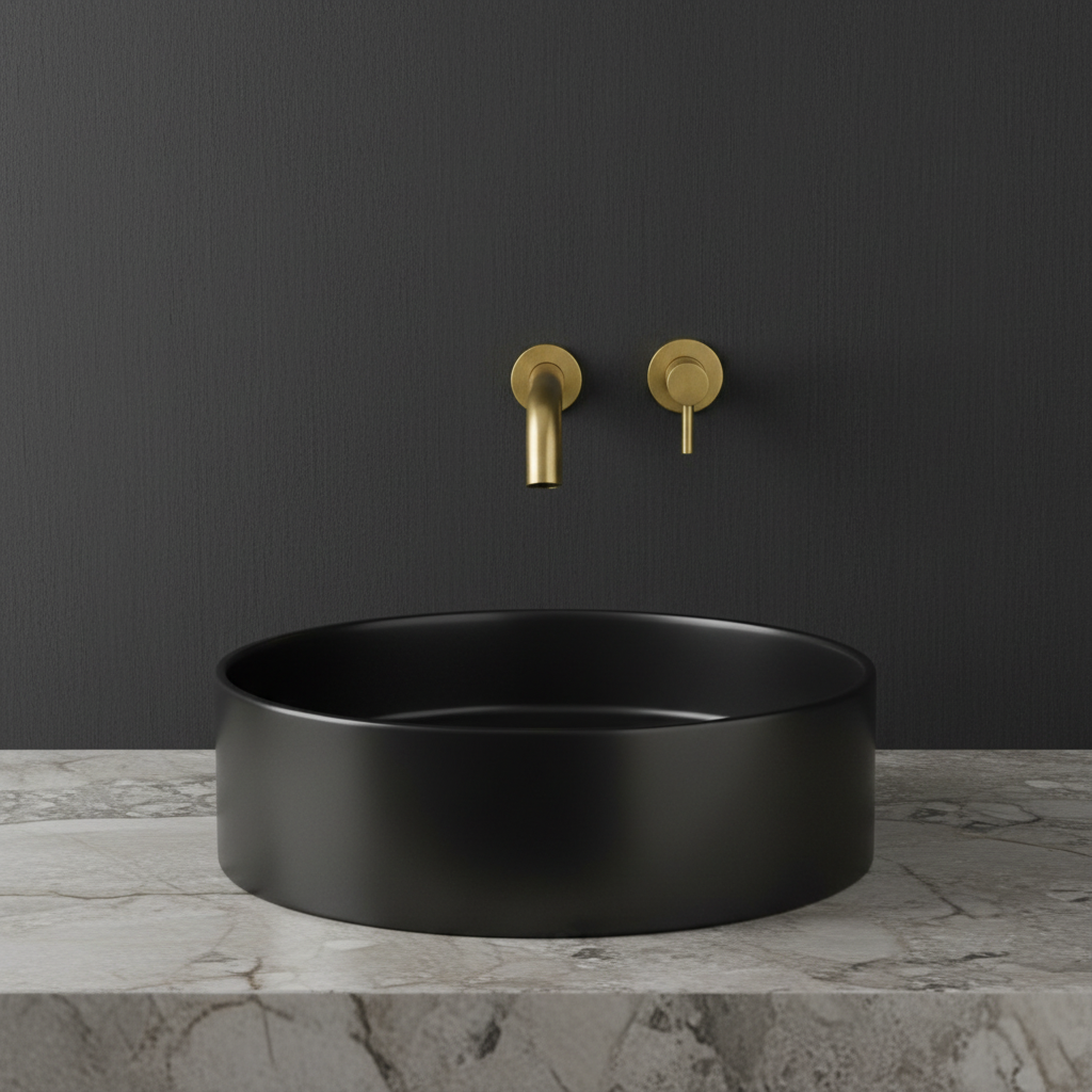 brushed brass basin mixer tap