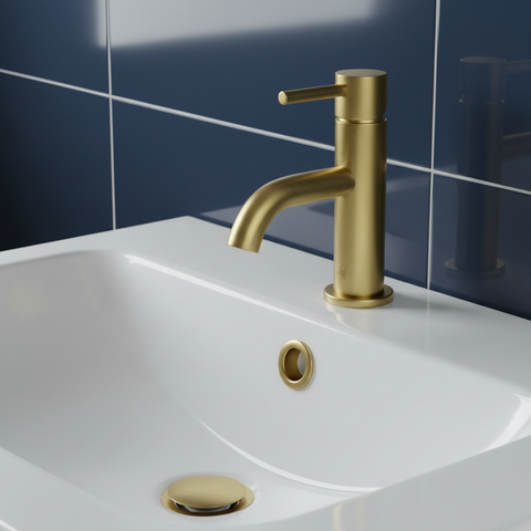 wash basin tap brushed brass 