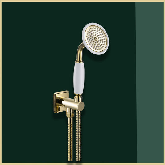 Gold Water Outlet and Holder with Shower Handle