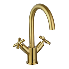 brushed gold monobloc basin mixer tap 