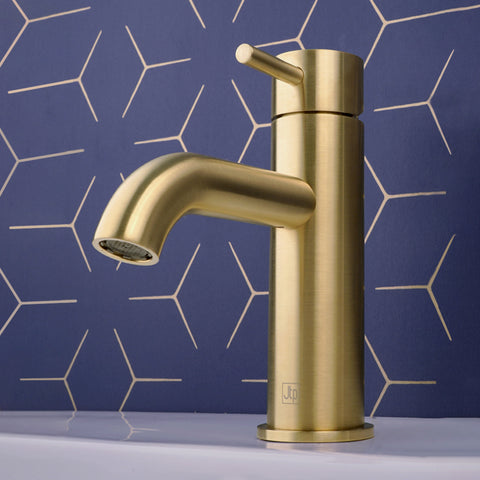 brushed brass basin tap