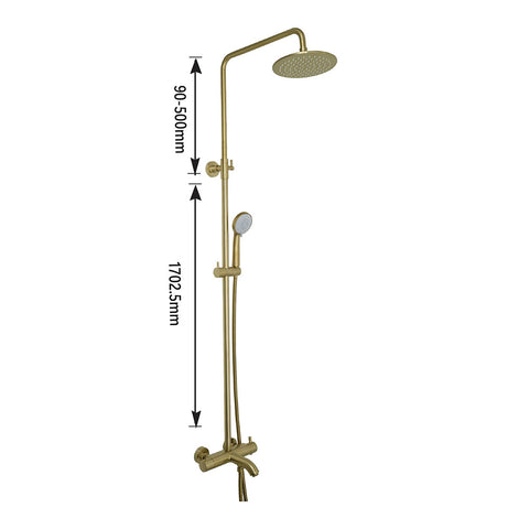 brushed brass thermostatic shower set