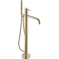 brushed gold freestanding bath tap