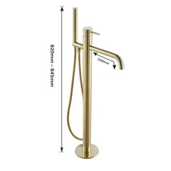 gold free standing bath tap with shower mixer 
