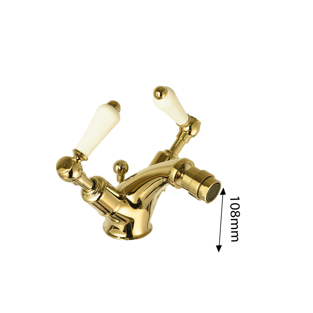 brushed gold bidet mixer tap