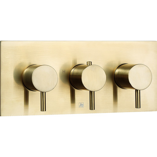 brushed brass concealed shower valve - goldbathroom 1000