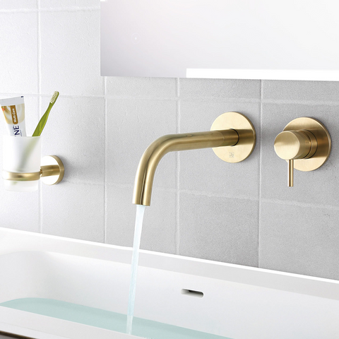 gold toothbrush holder wall