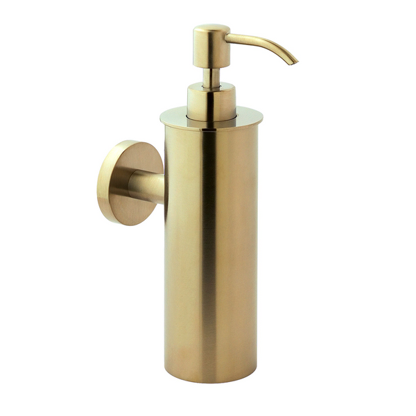 brushed brass soap dispenser wall mounted
