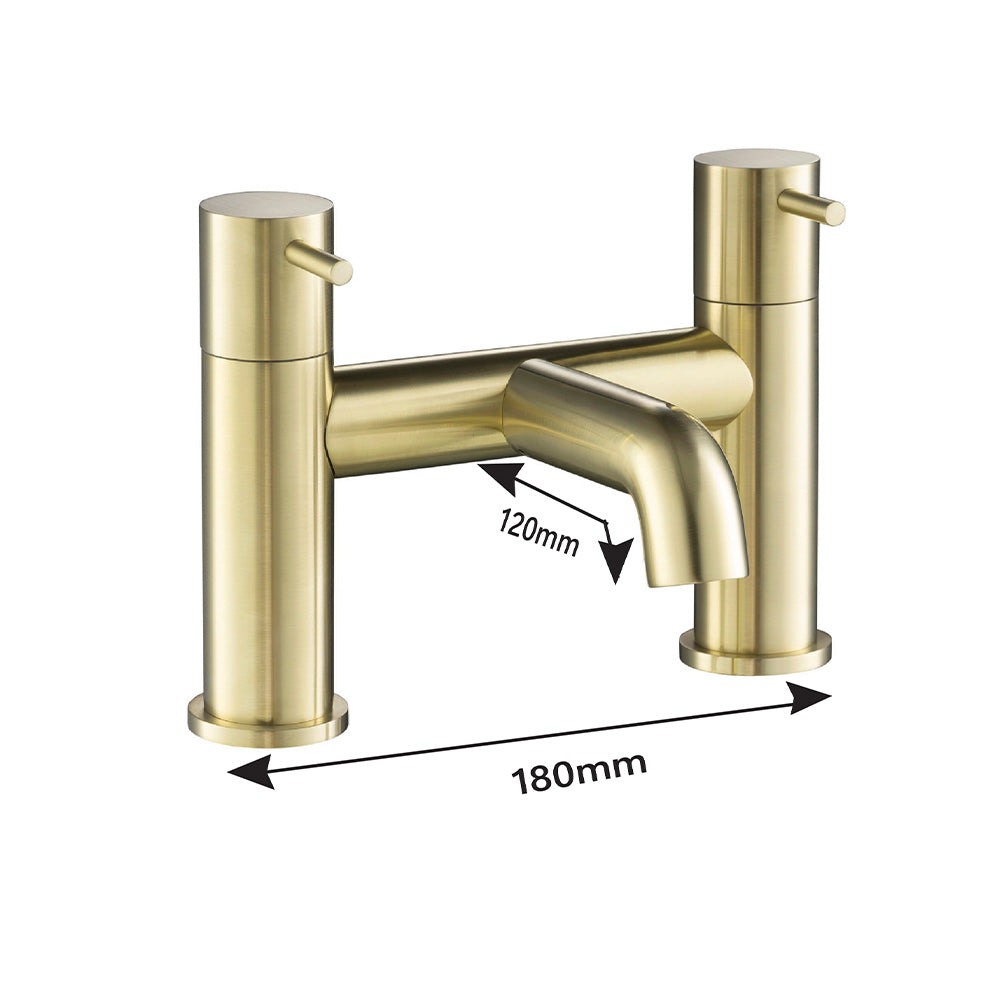 gold deck mounted bath filler tap