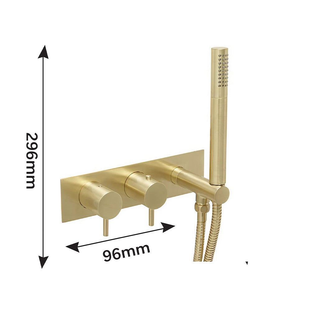 brushed brass 2 outlet concealed shower valve