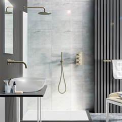 brass curved shower arm