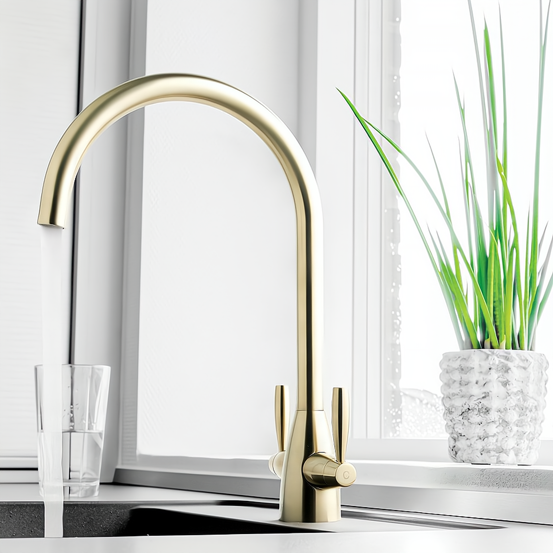  gold kitchen sink mixer