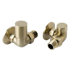 brushed brass corner radiator valves