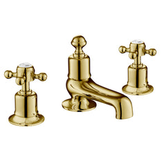Shiny gold 3 Hole Deck Mounted Bath Filler Tap