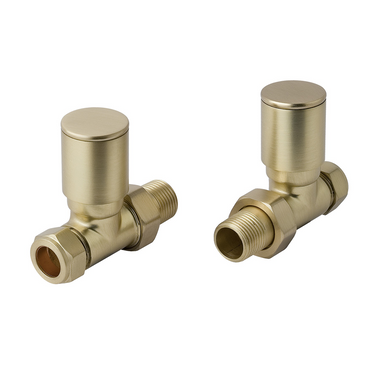 brushed brass straight radiator valves