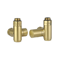 brushed brass dual fuel radiator valves