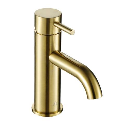 brushed brass basin mixer tap