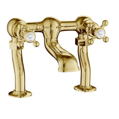 brushed gold bath filler tap