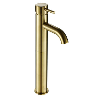 tall basin mixer tap brushed brass 