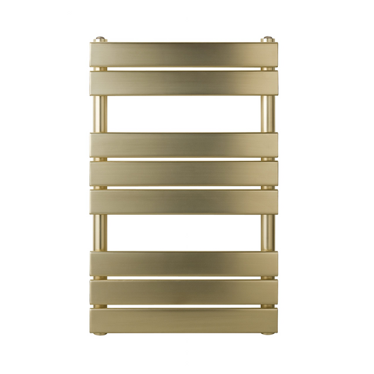 Flat Panel Towel Radiator 800mm x 500mm – Brushed Brass