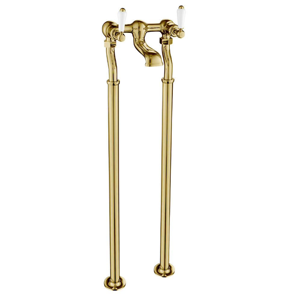 freestanding gold bath filler tap